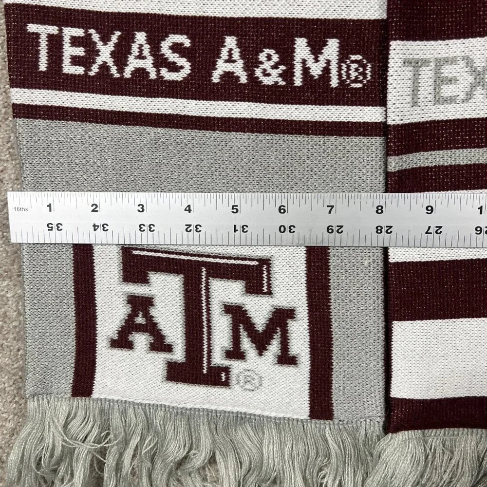 Adidas Unisex One Size Maroon White Acrylic Texas‎ A&M Aggies Football Scarf NWT